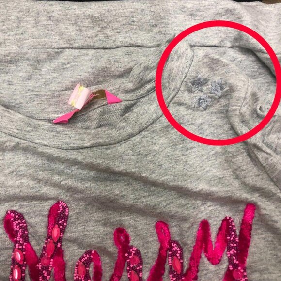 Lilly Pulitzer Rami Graphic Sweatshirt Top Merry Embellished Cotton XS 266616 - Picture 7 of 7